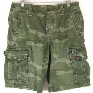 Hollister Vintage Y2K Camo Cargo Shorts Men 32 Button Fly Camouflage HEAVY Thick
